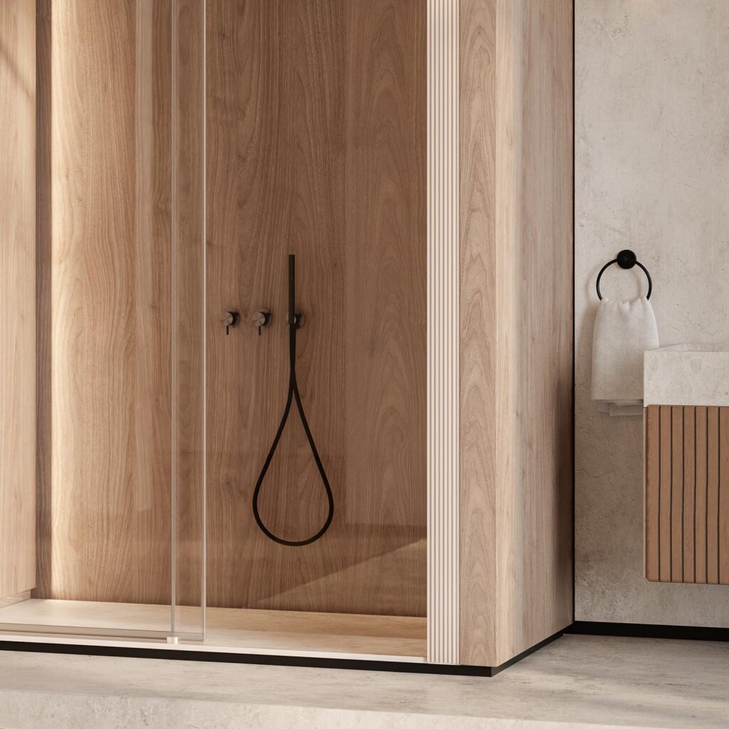 Oltre: integrated shower system and Cesana design