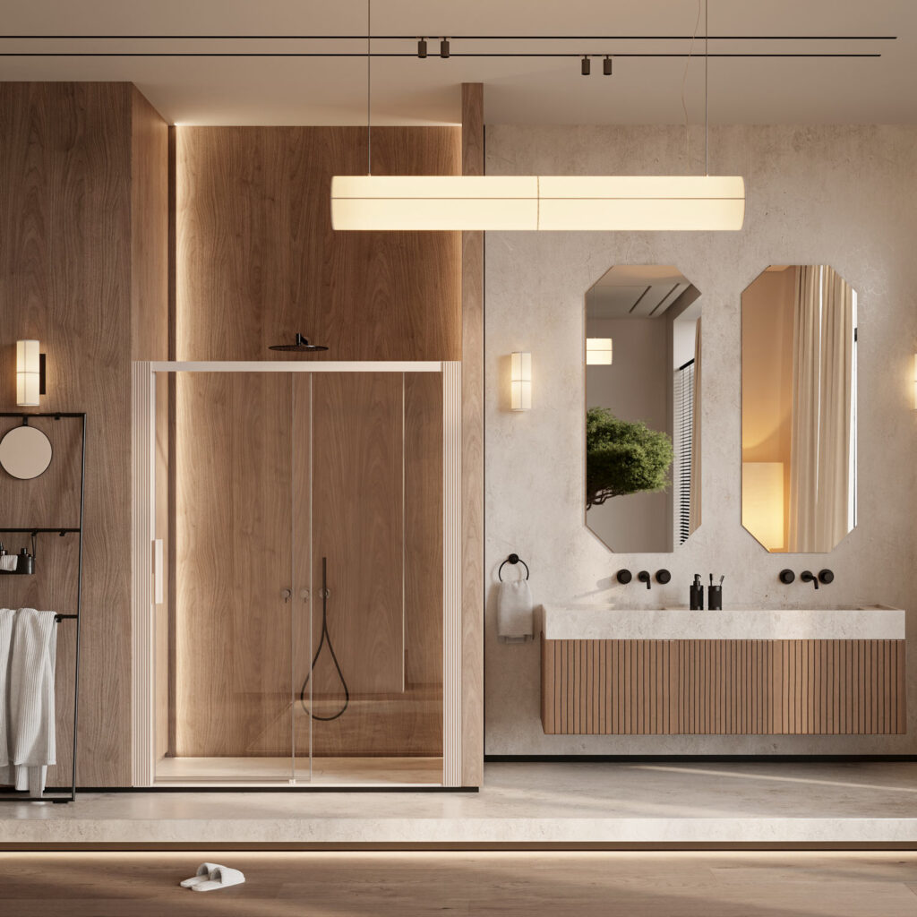 Oltre: integrated shower system and Cesana design